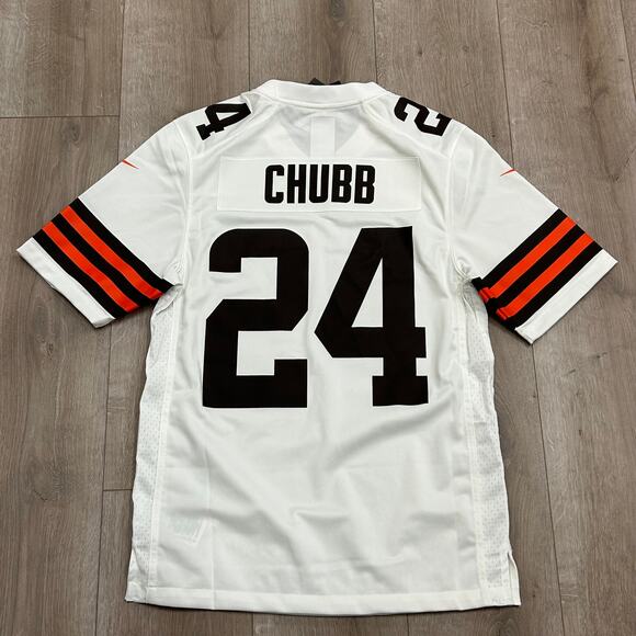 Nike Nick Chubb White Cleveland Browns Game Jersey size Small S B3 - Picture 5 of 6